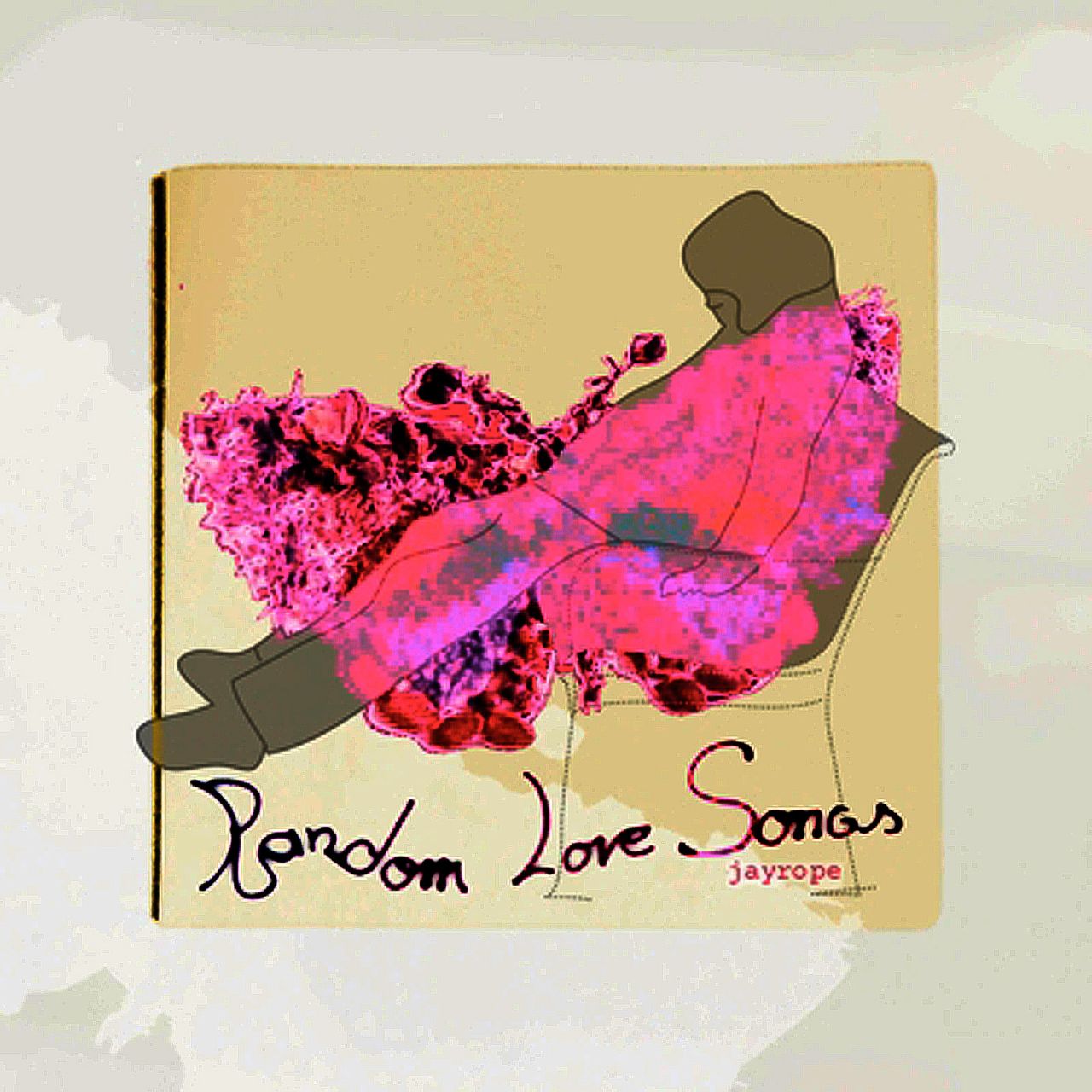 Illustration, an older man sinking into himself on a park bench, covered by a giant butterfly.